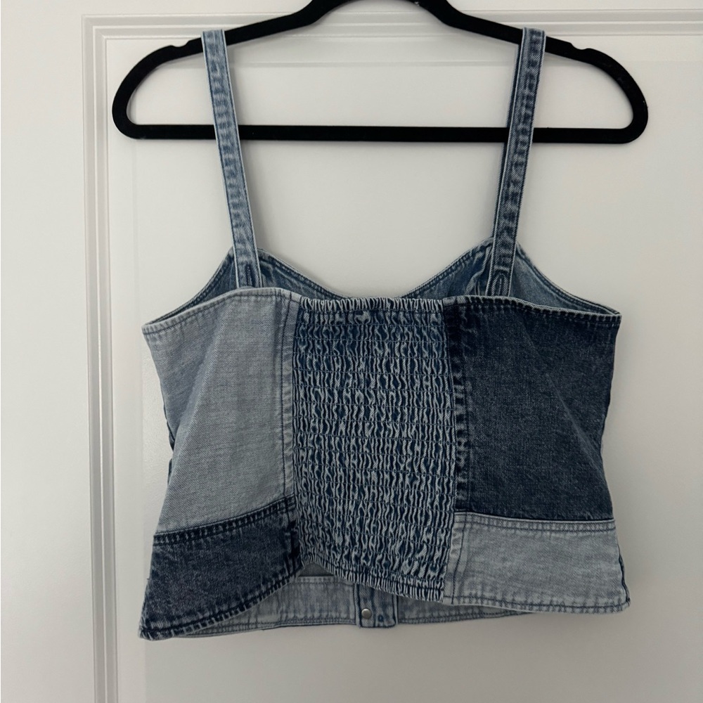 Never Worn Gap Denim Patchwork Button-Up Women's … - image 2